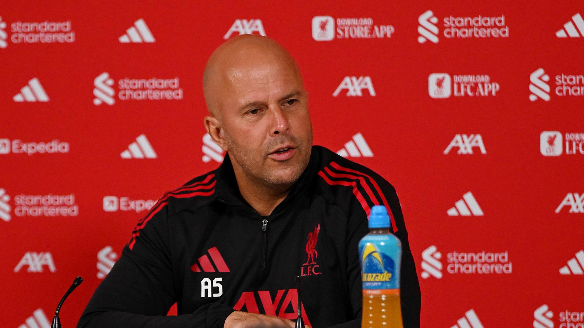 Friday: Watch Arne Slot's pre-Fulham press conference live