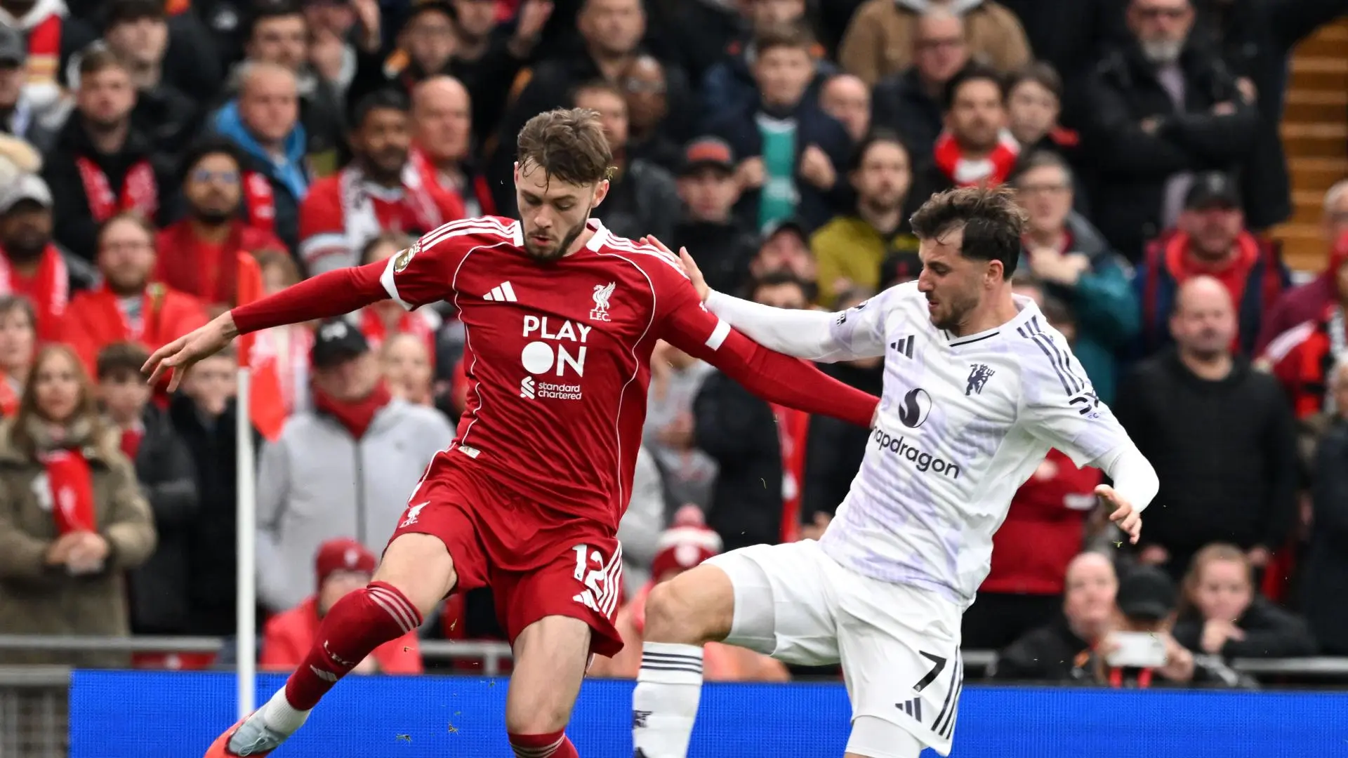 Liverpool defeated by Manchester United at Anfield in Premier League