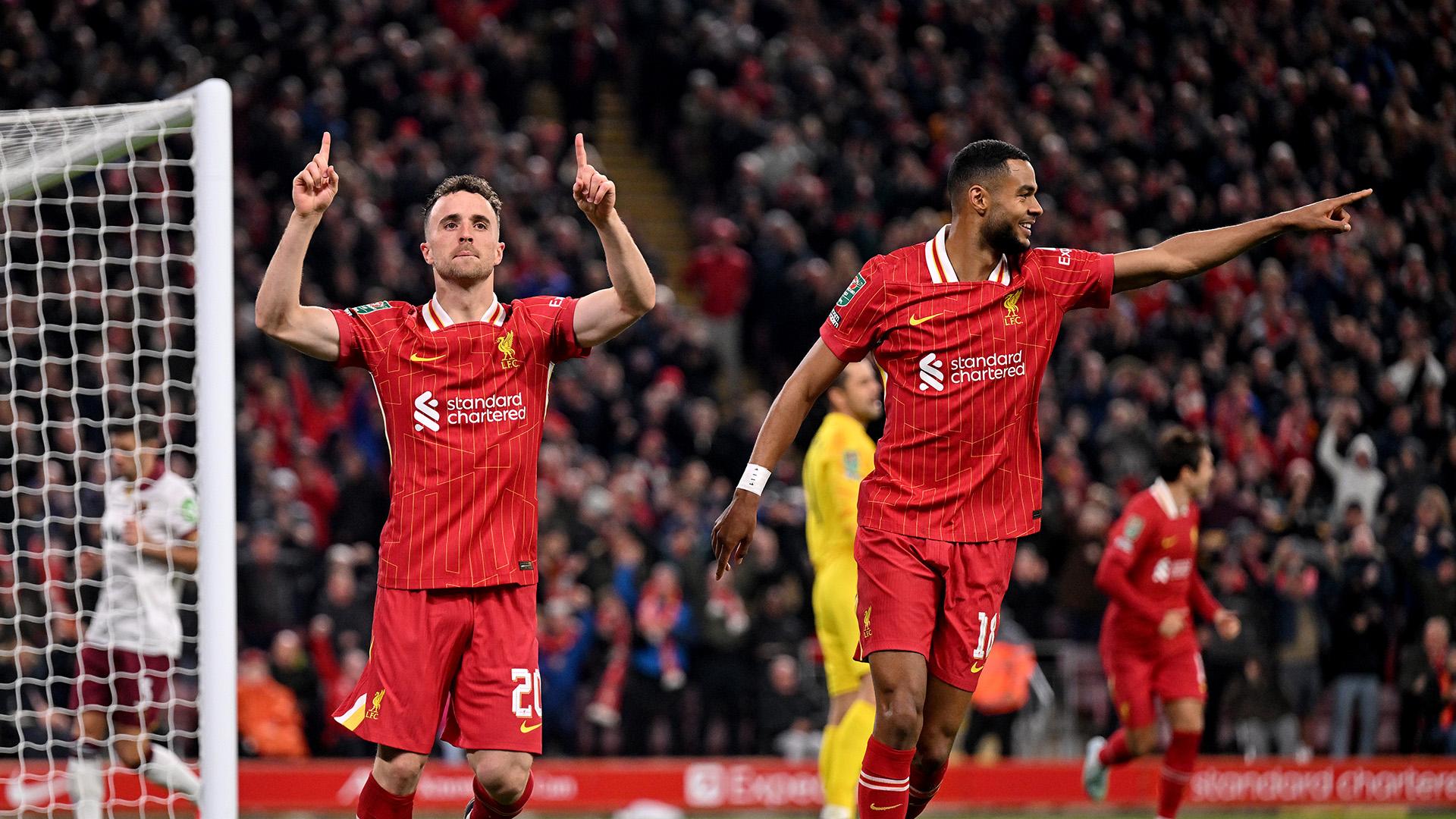 Liverpool hit five against Hammers to start Carabao Cup defence