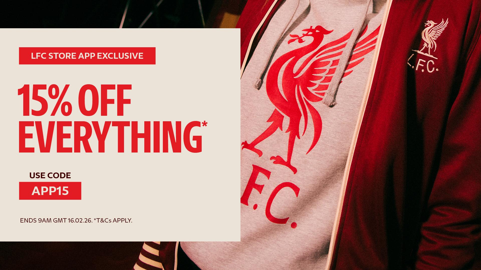 LFC Store app exclusive: Enjoy a 15% discount off everything*