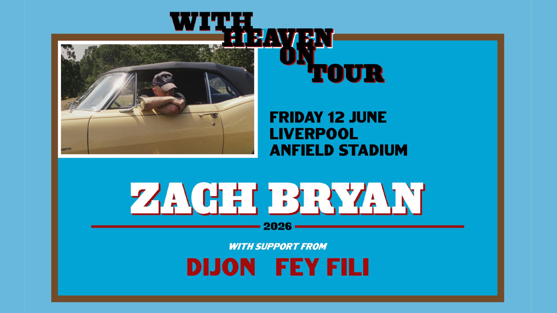 Zach Bryan at Anfield: General ticket sale begins on Friday