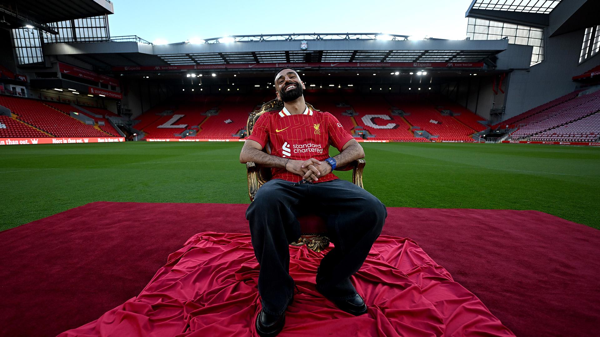 In photos: Mohamed Salah celebrates new contract with Liverpool
