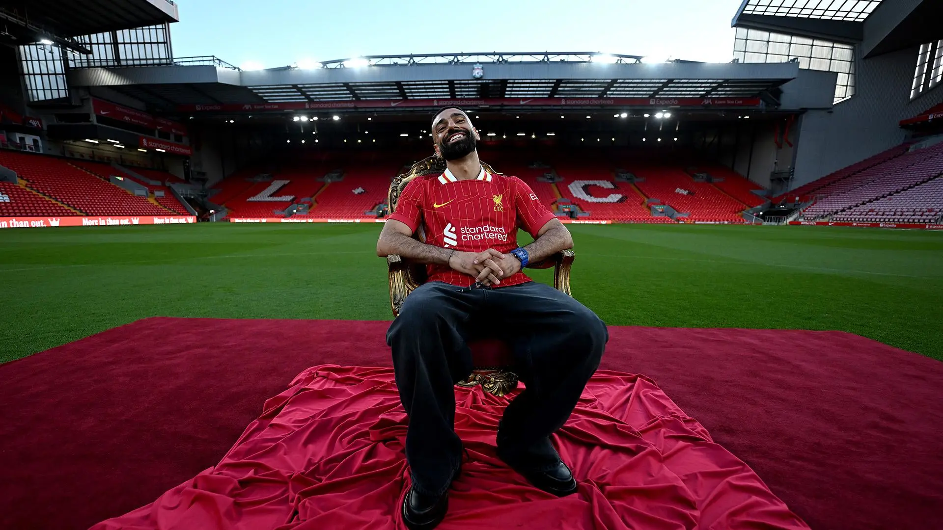 In photos: Mohamed Salah celebrates new contract with Liverpool
