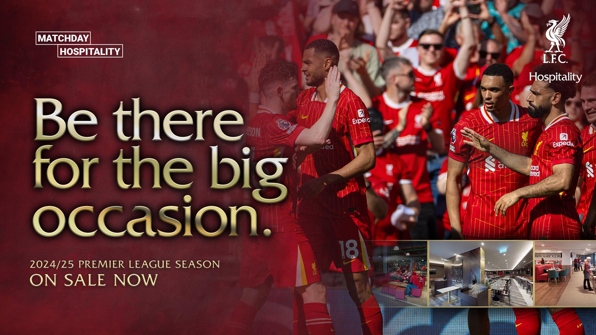 Anfield hospitality packages on sale for 2024-25 season