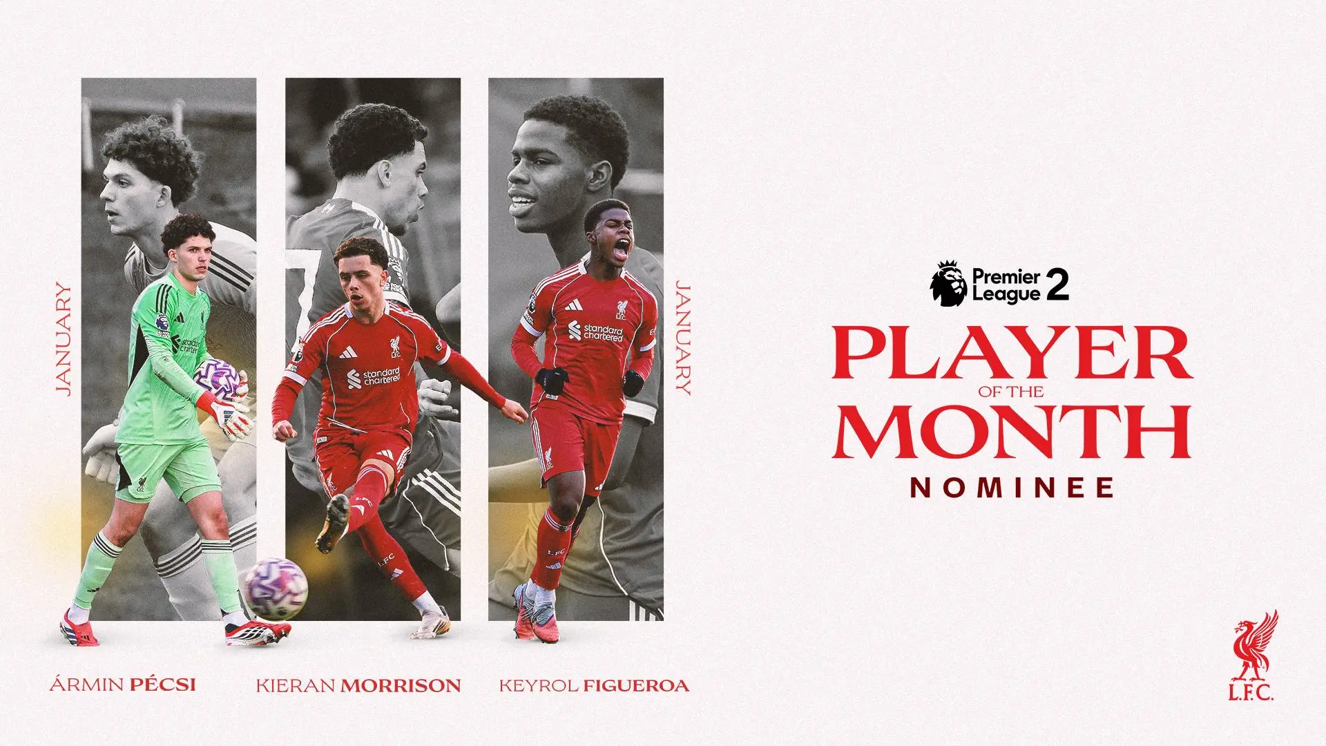 Three Reds nominated for Premier League 2 Player of the Month