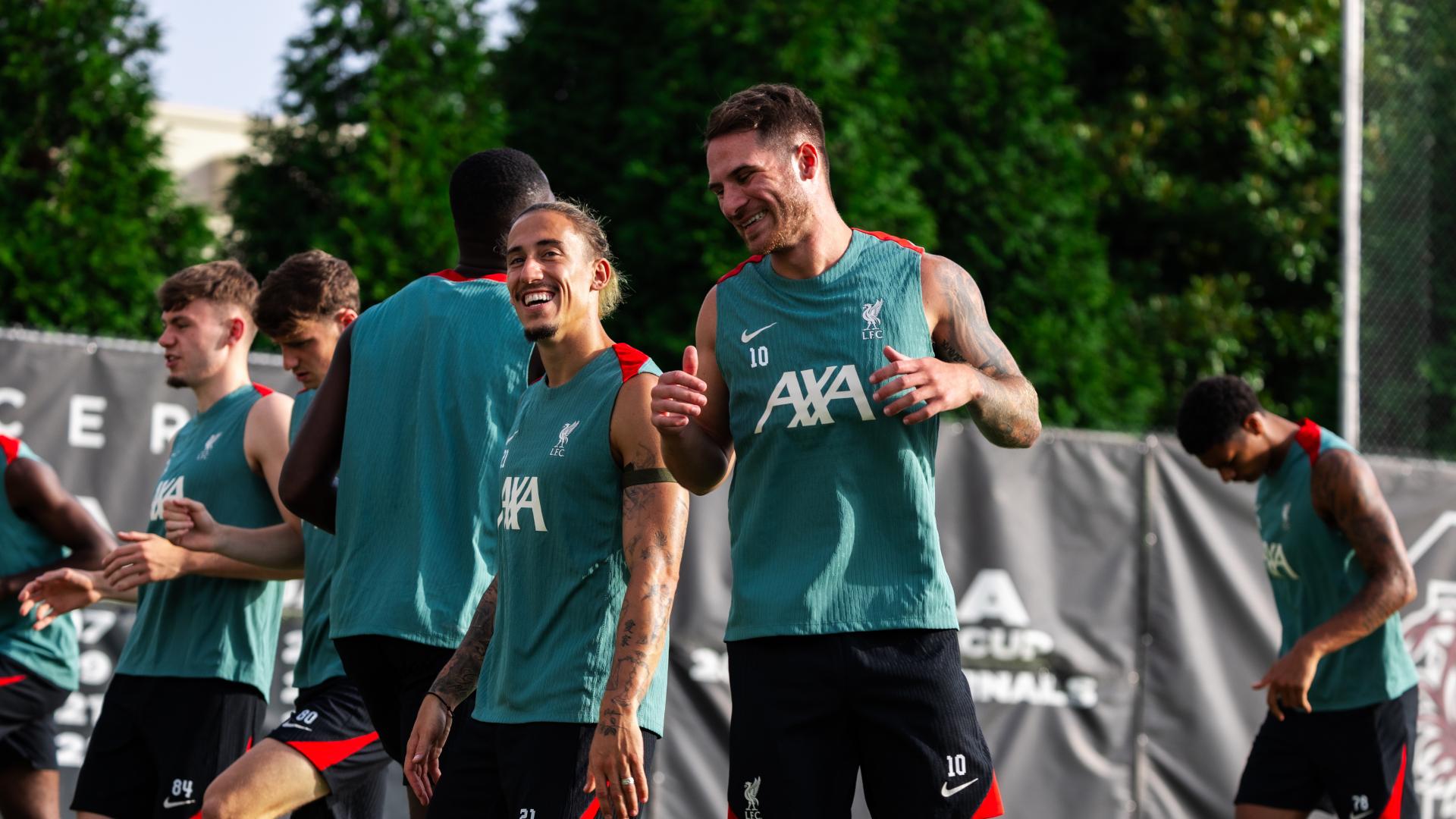 Training photos: Mac Allister involved as Liverpool prep for Man Utd clash in Columbia