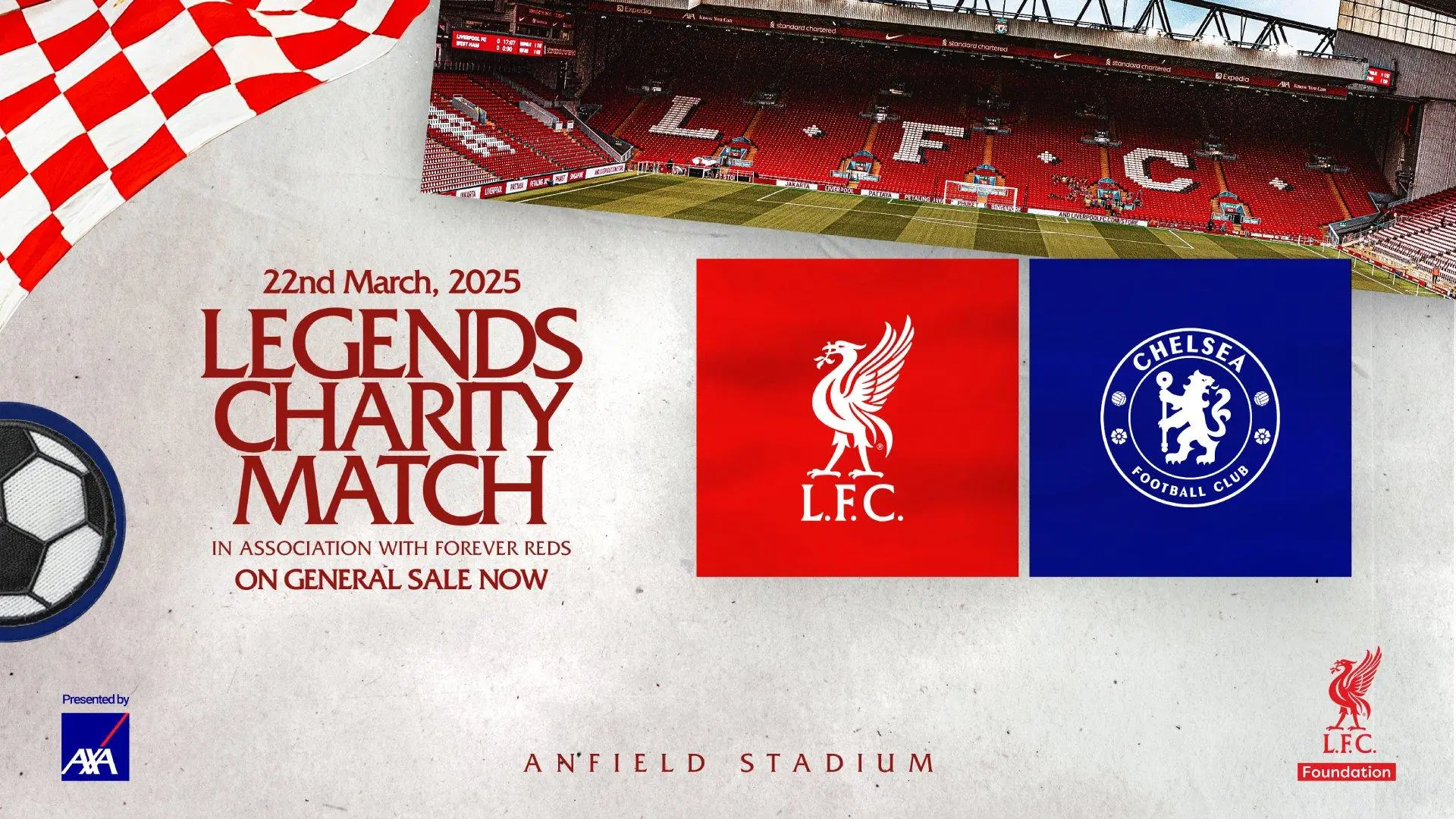 Liverpool Legends v Chelsea Legends: Tickets on general sale now