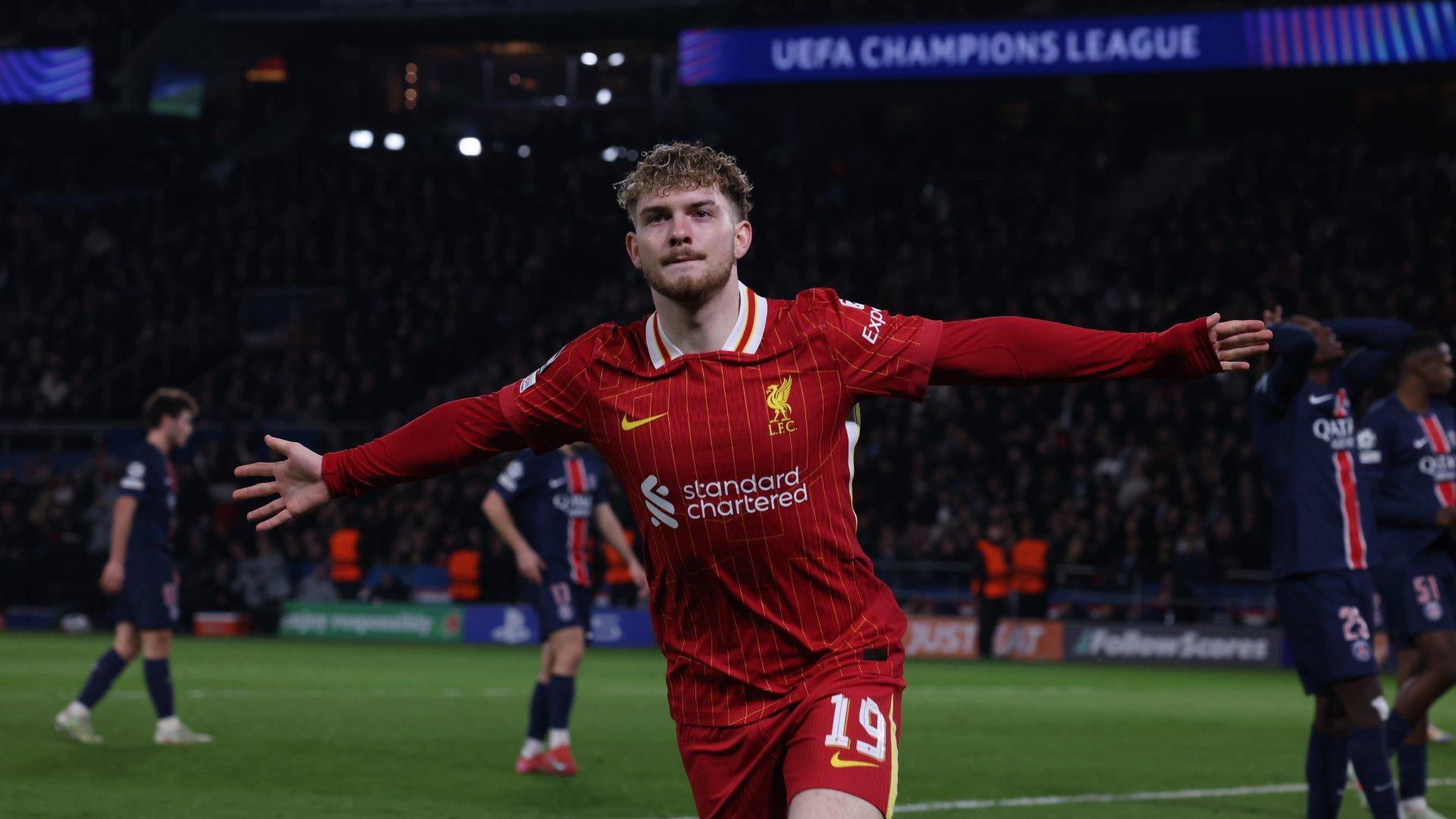 Late Harvey Elliott winner sees Liverpool beat PSG away in UCL last-16 first leg
