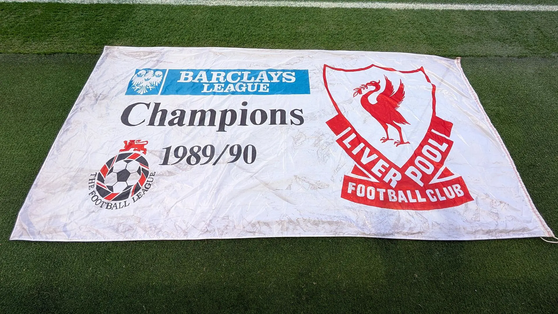 Flying the 'champions' flag: A precious relic from Liverpool's 1989-90 title win