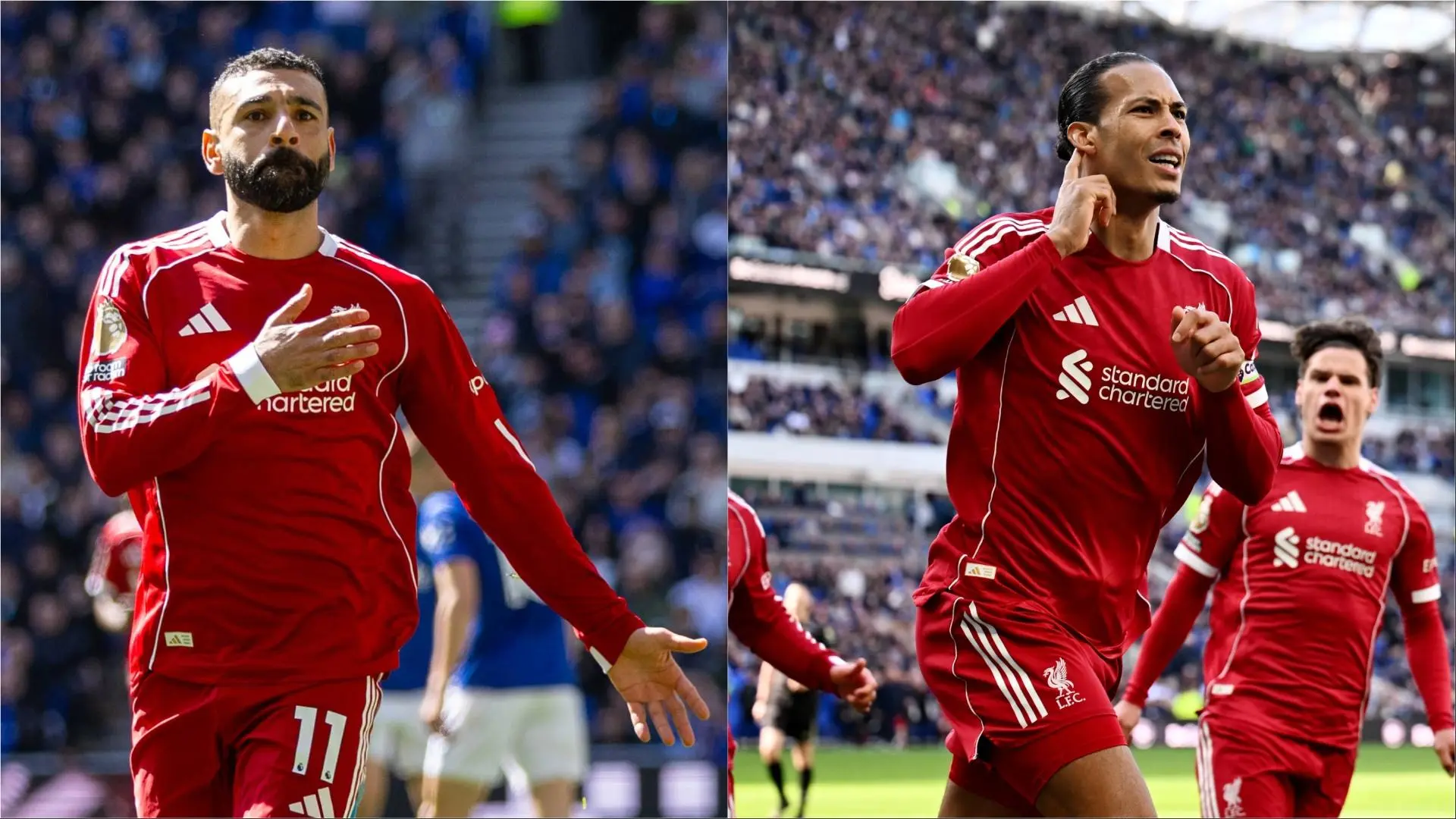 In photos: Salah and Van Dijk score to earn Merseyside derby victory