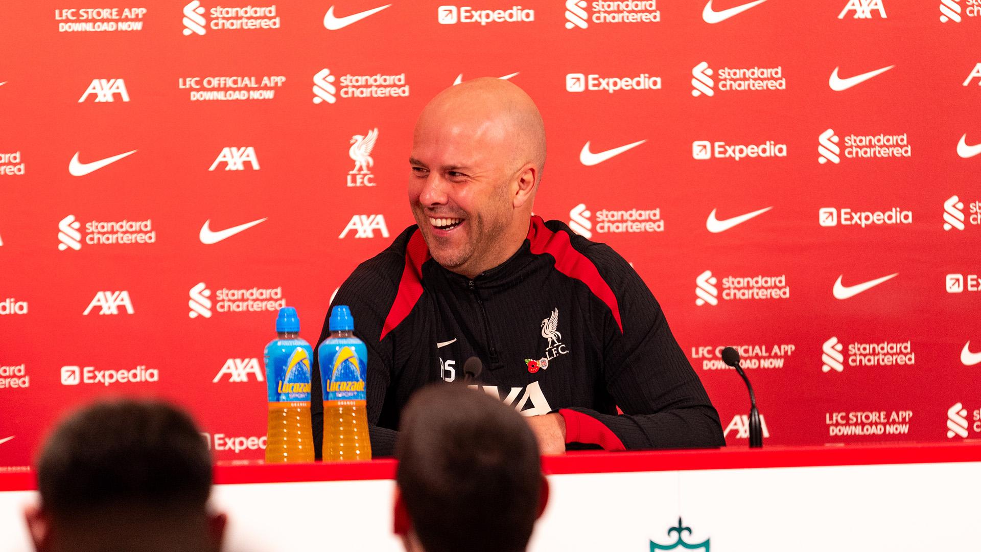 Watch Arne Slot's Merseyside derby press conference on demand