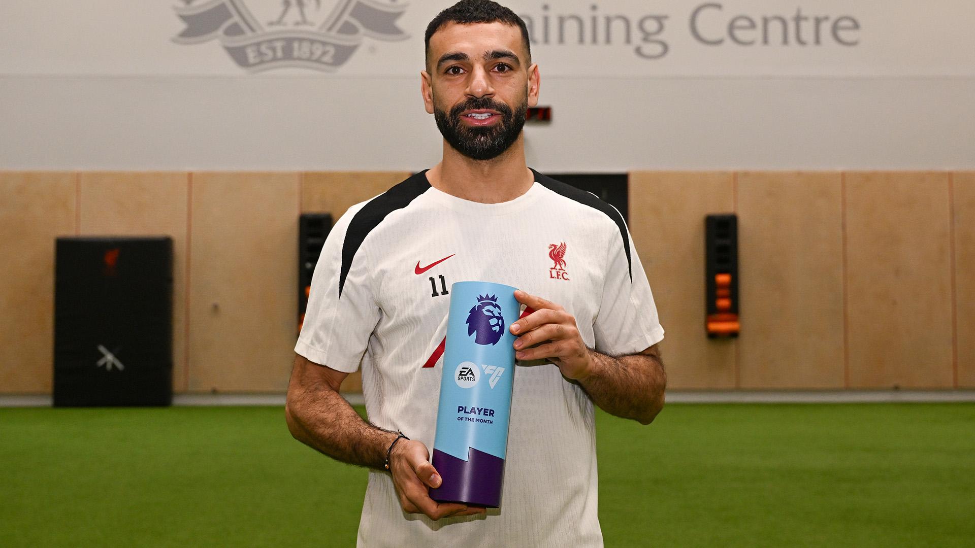 Mo Salah wins record-equalling seventh Premier League Player of the Month award