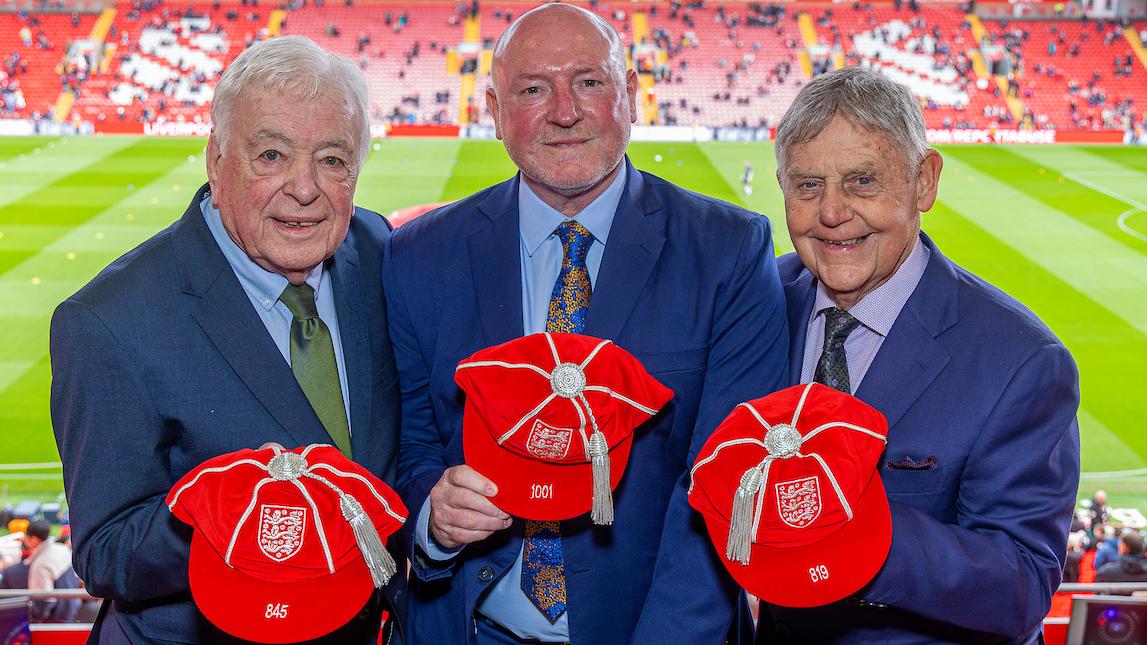 Former Reds receive England legacy caps at special Anfield presentation