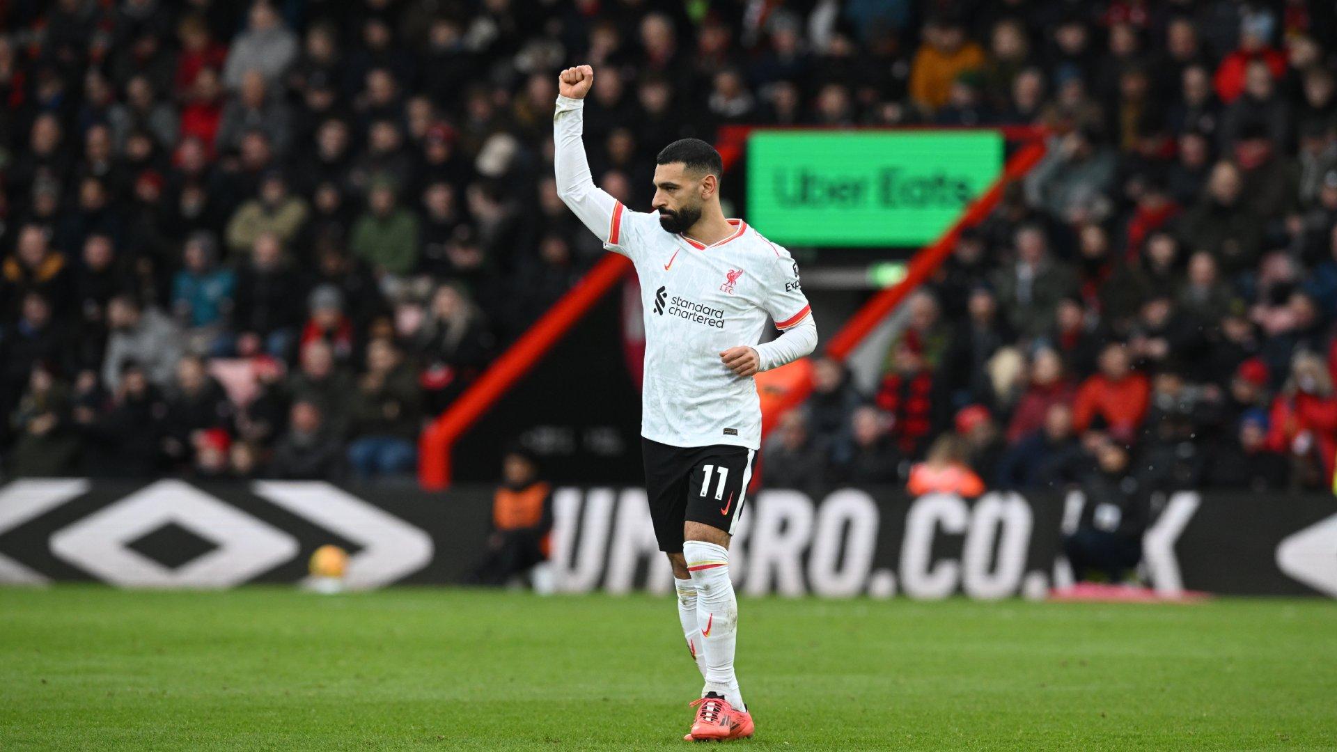 Mohamed Salah scores 20+ goals in Premier League season for fifth time