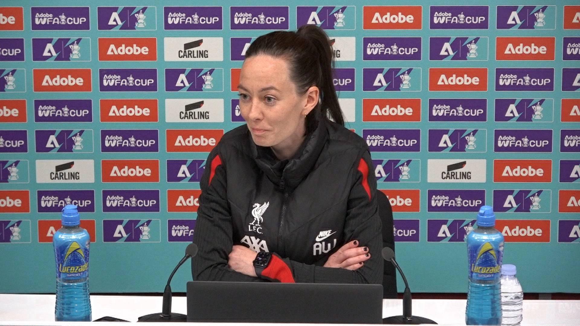 Watch Amber Whiteley's press conference ahead of LFC Women's semi-final at Chelsea