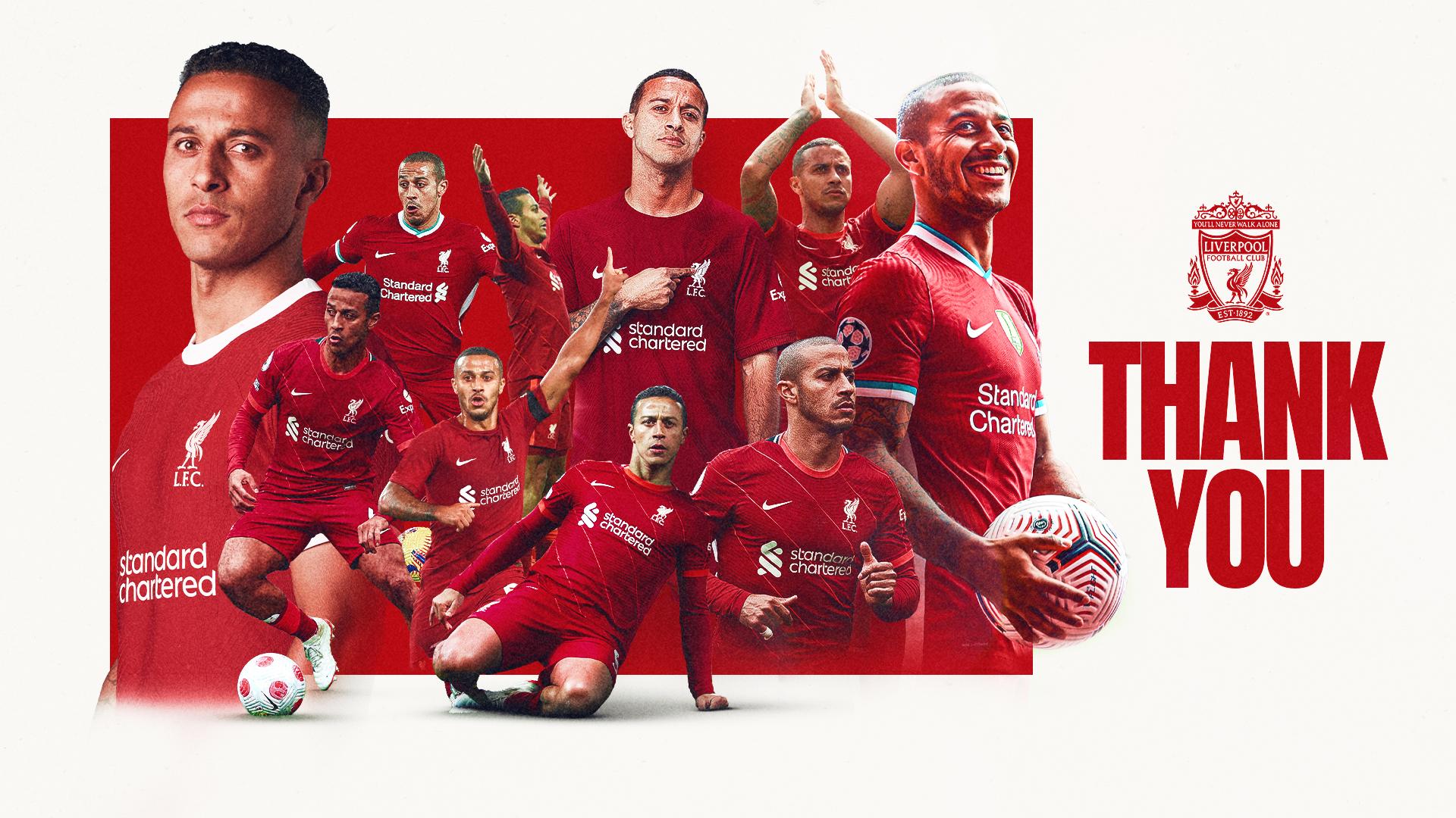 Thank you, Thiago - midfielder to depart Liverpool at end of season