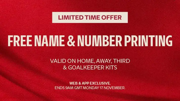 Limited time: Enjoy free name and number printing with LFC Retail