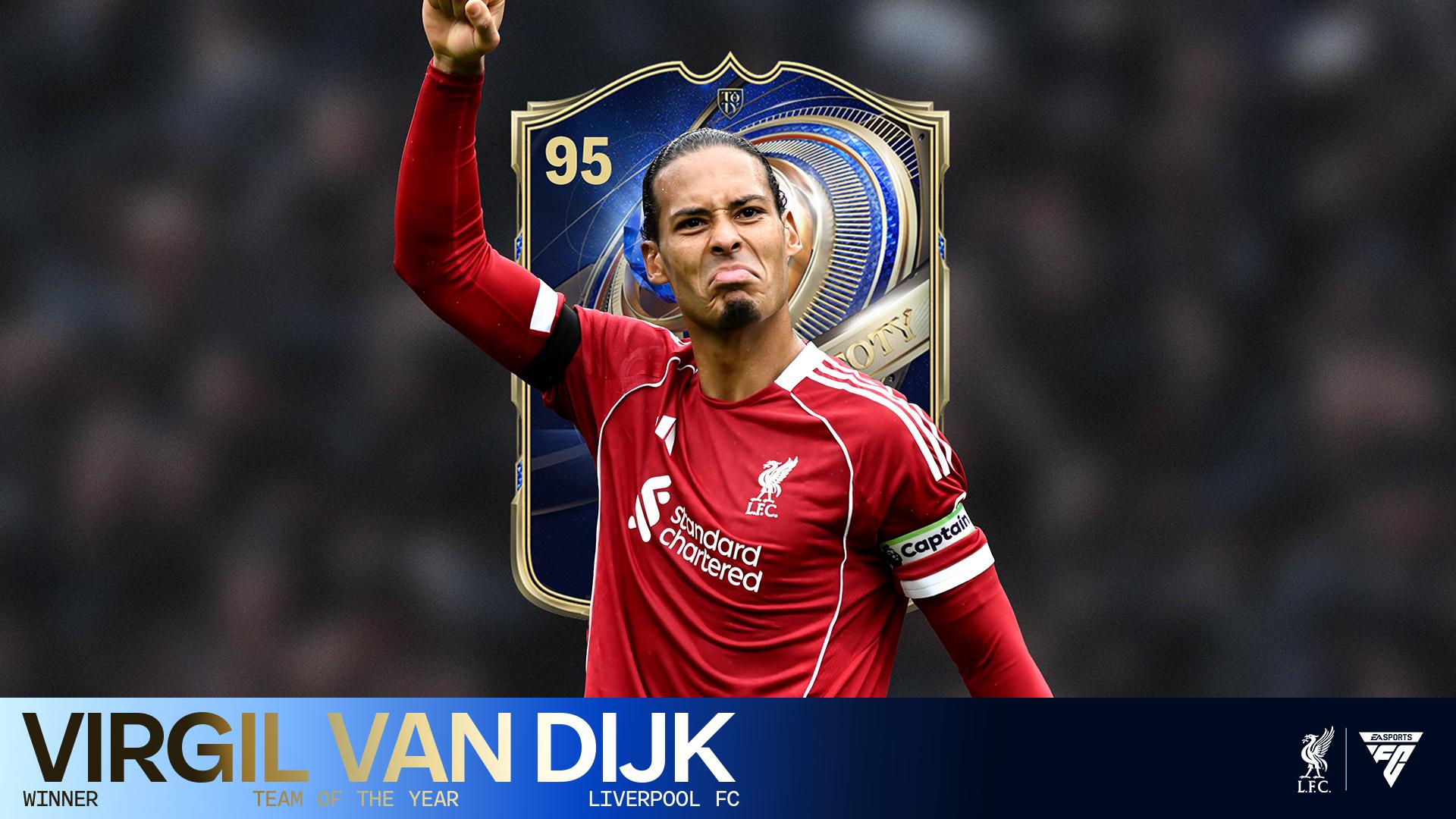 Virgil van Dijk voted into EA SPORTS FC Team of the Year for seventh time