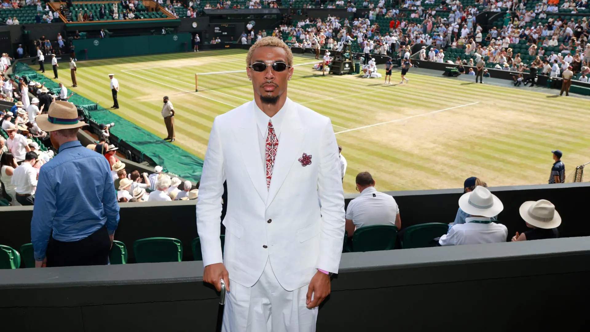 Photos: Hugo Ekitike and Virgil van Dijk attend Wimbledon semi-finals