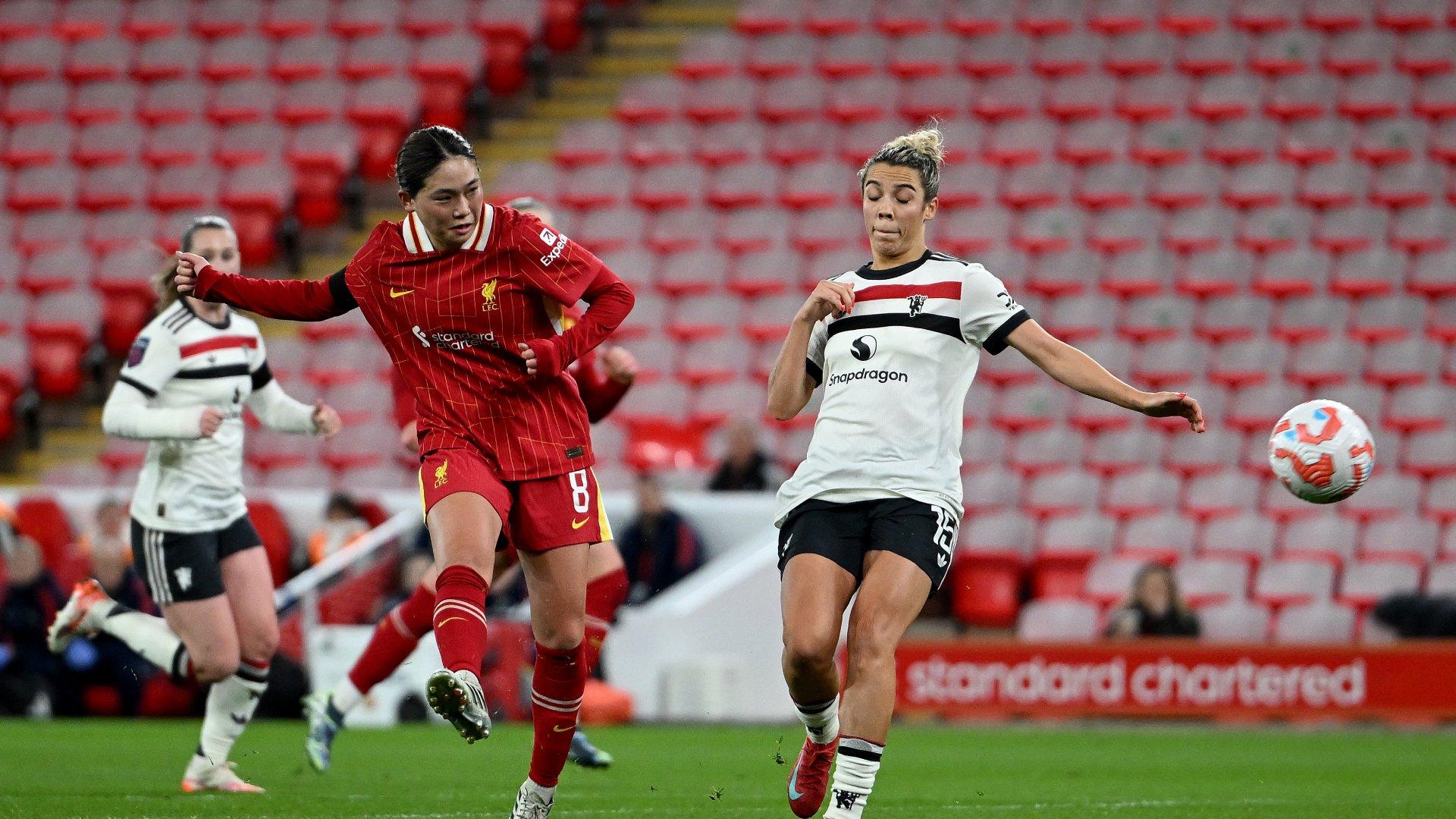 Fuka Nagano's Anfield strike against Man Utd up for WSL Goal of the Month award