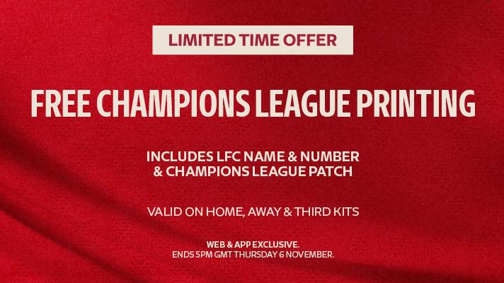 Get free Champions League printing with LFC Retail