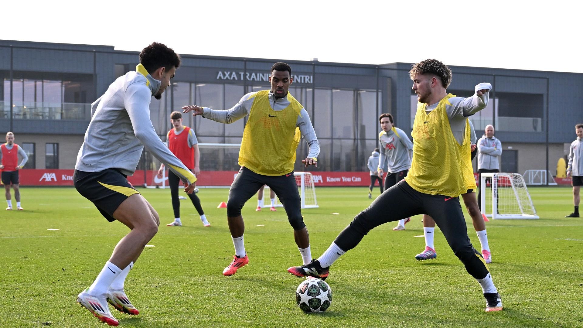Training photos: Liverpool prepare for Champions League decider with PSG at Anfield