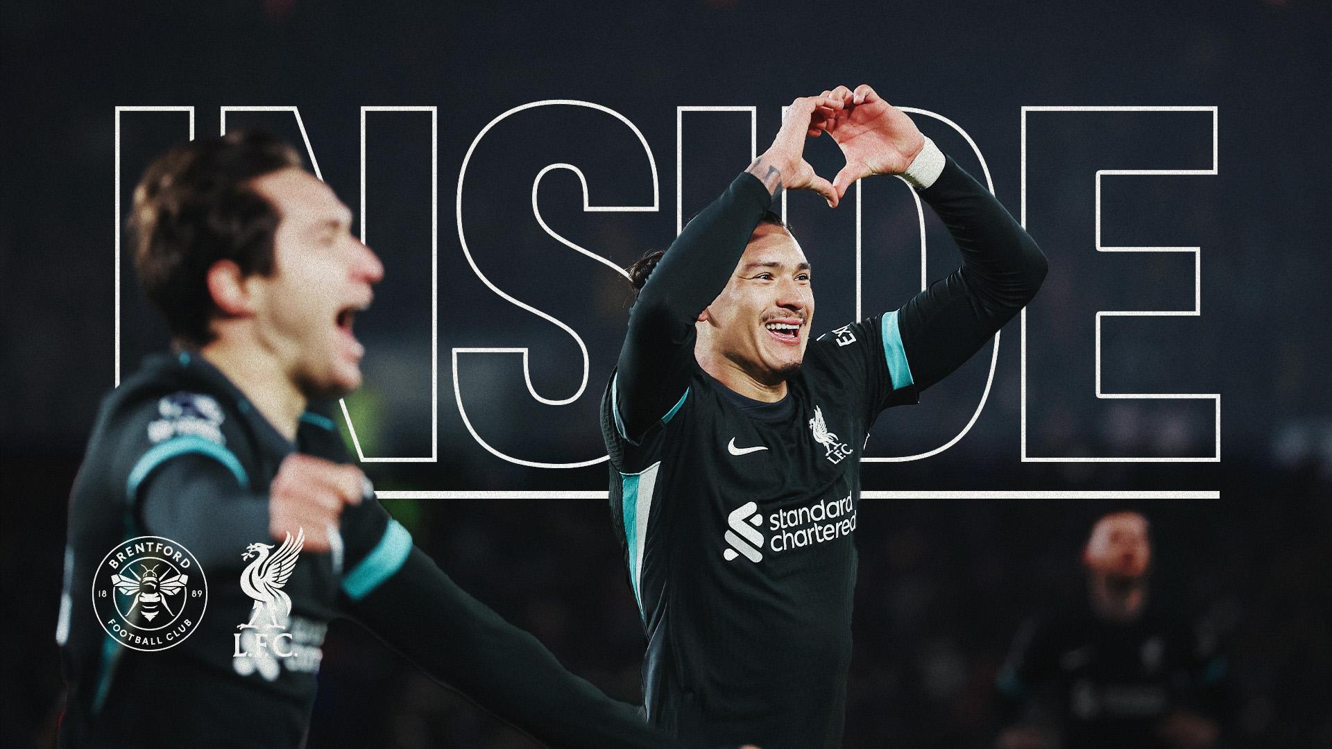 Inside: Away-end celebrations and more from Liverpool's dramatic Brentford win