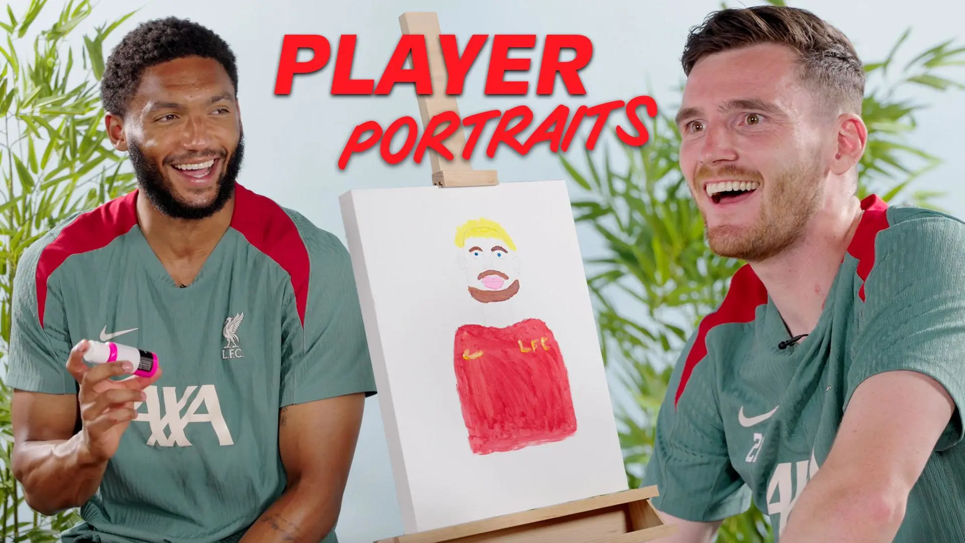 'I feel the pressure!' – Gomez and Robbo paint teammates in AXA Player Portraits