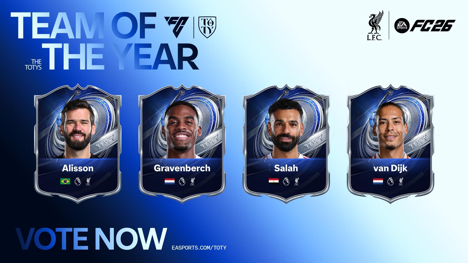Four Reds nominated for the EA SPORTS FC™ 26 Team of the Year
