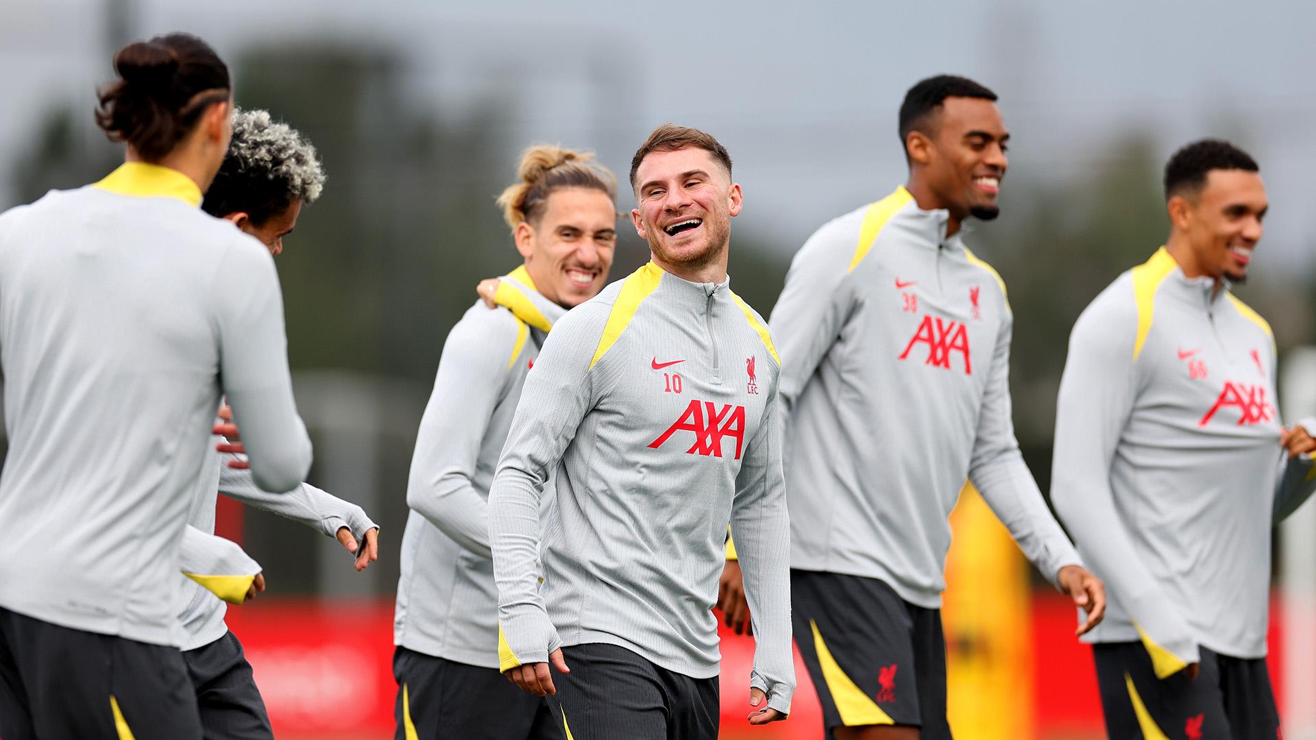 Watch again: Liverpool in Champions League training