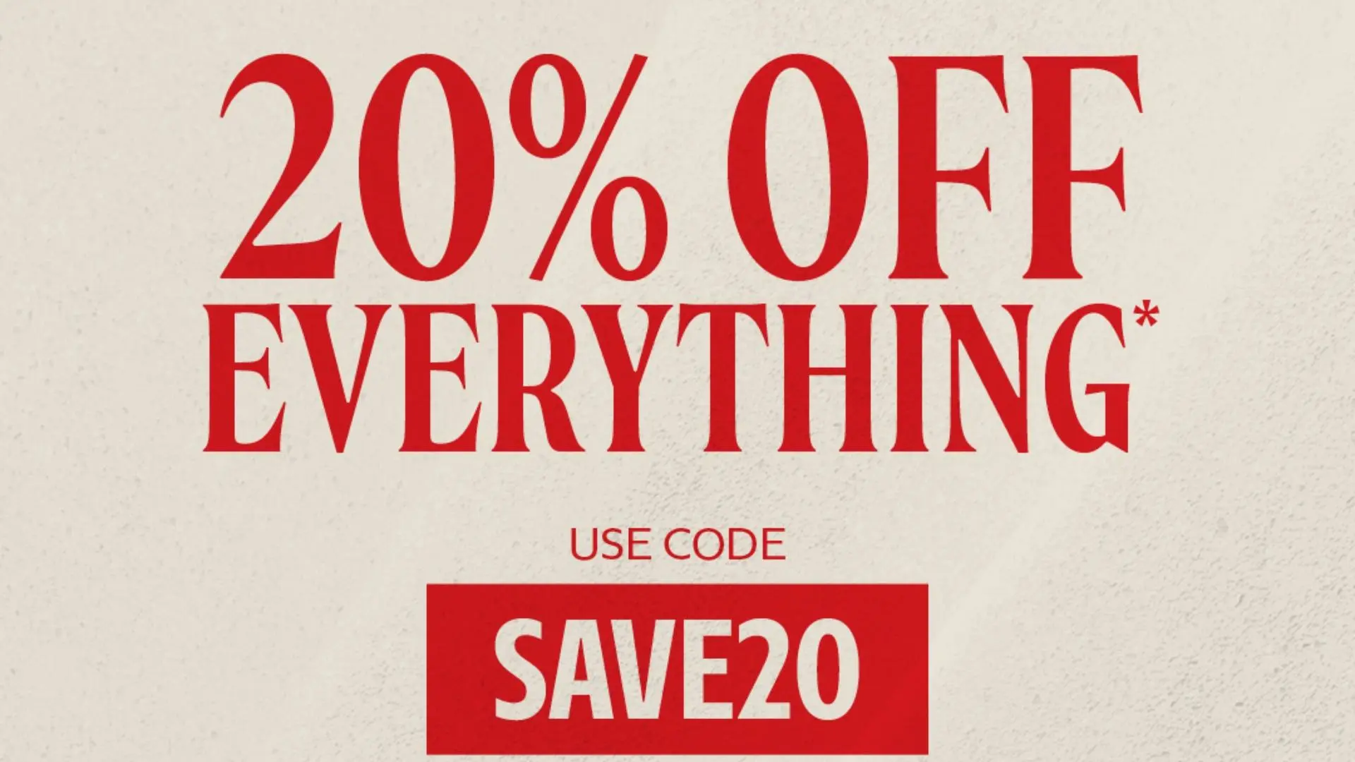 Last chance: Get 20% off everything with LFC Retail