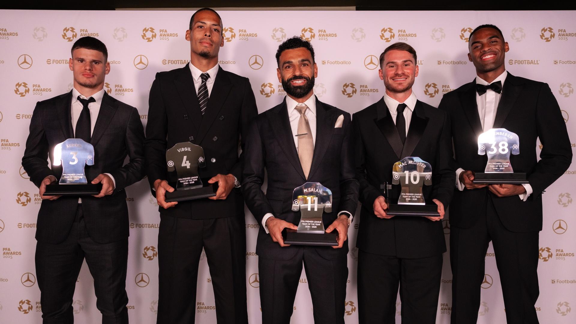 Five Liverpool players named in PFA Premier League Team of the Year