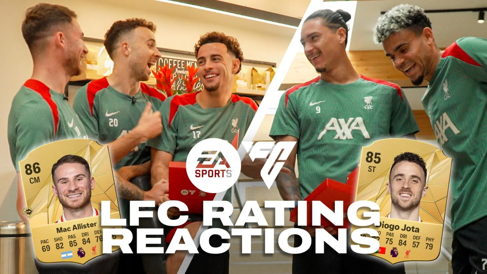 Watch the Liverpool squad react to their EA SPORTS FC 25 ratings