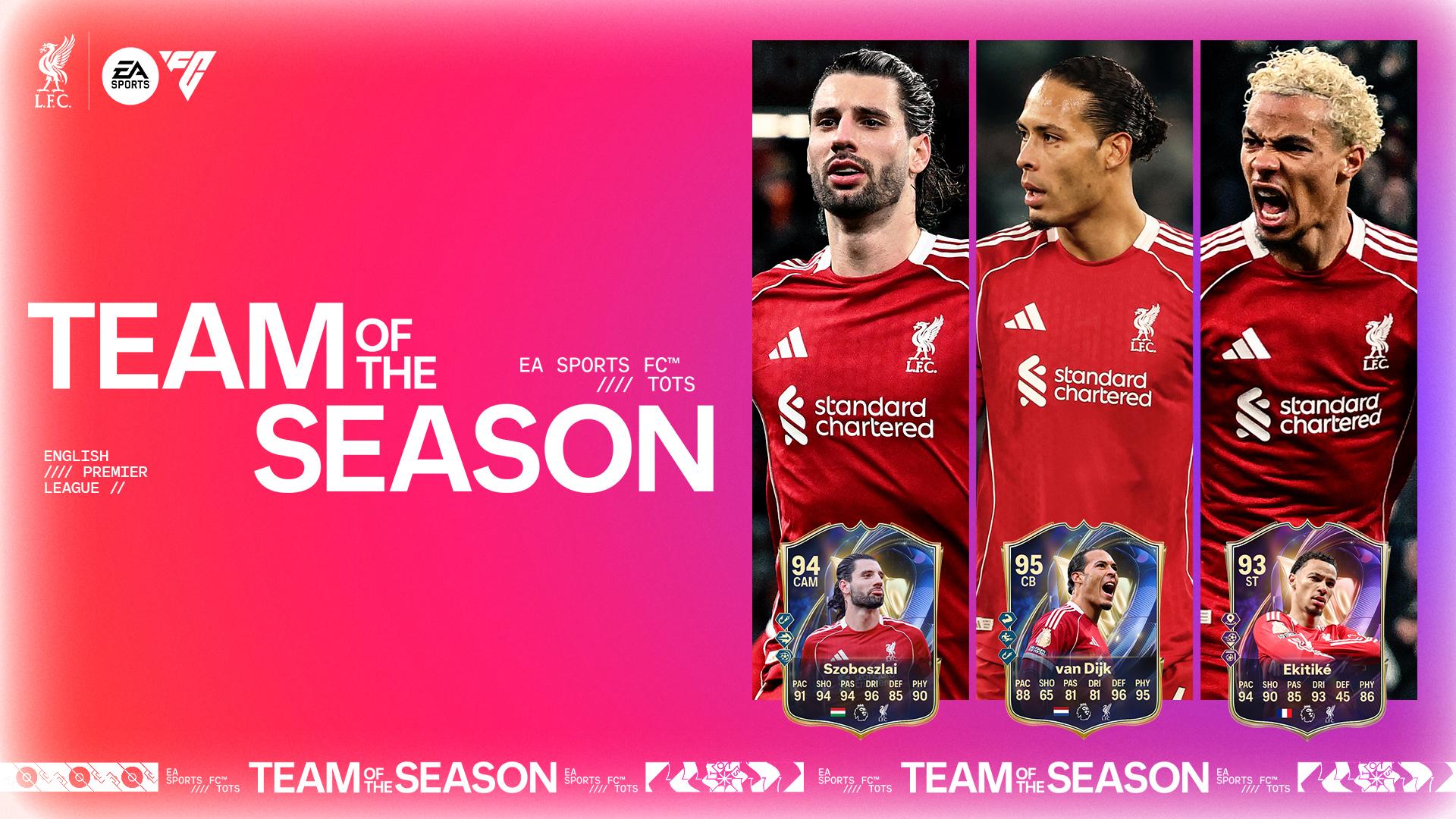 Szoboszlai, Ekitike and Van Dijk named in FC 26 Premier League Team of the Season