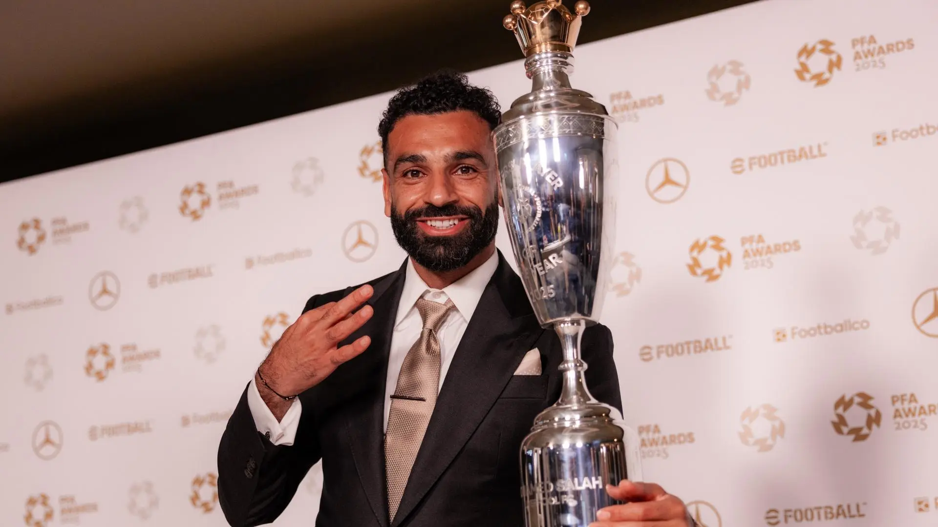 Photos: Mo Salah collects his third PFA Players' Player of the Year trophy