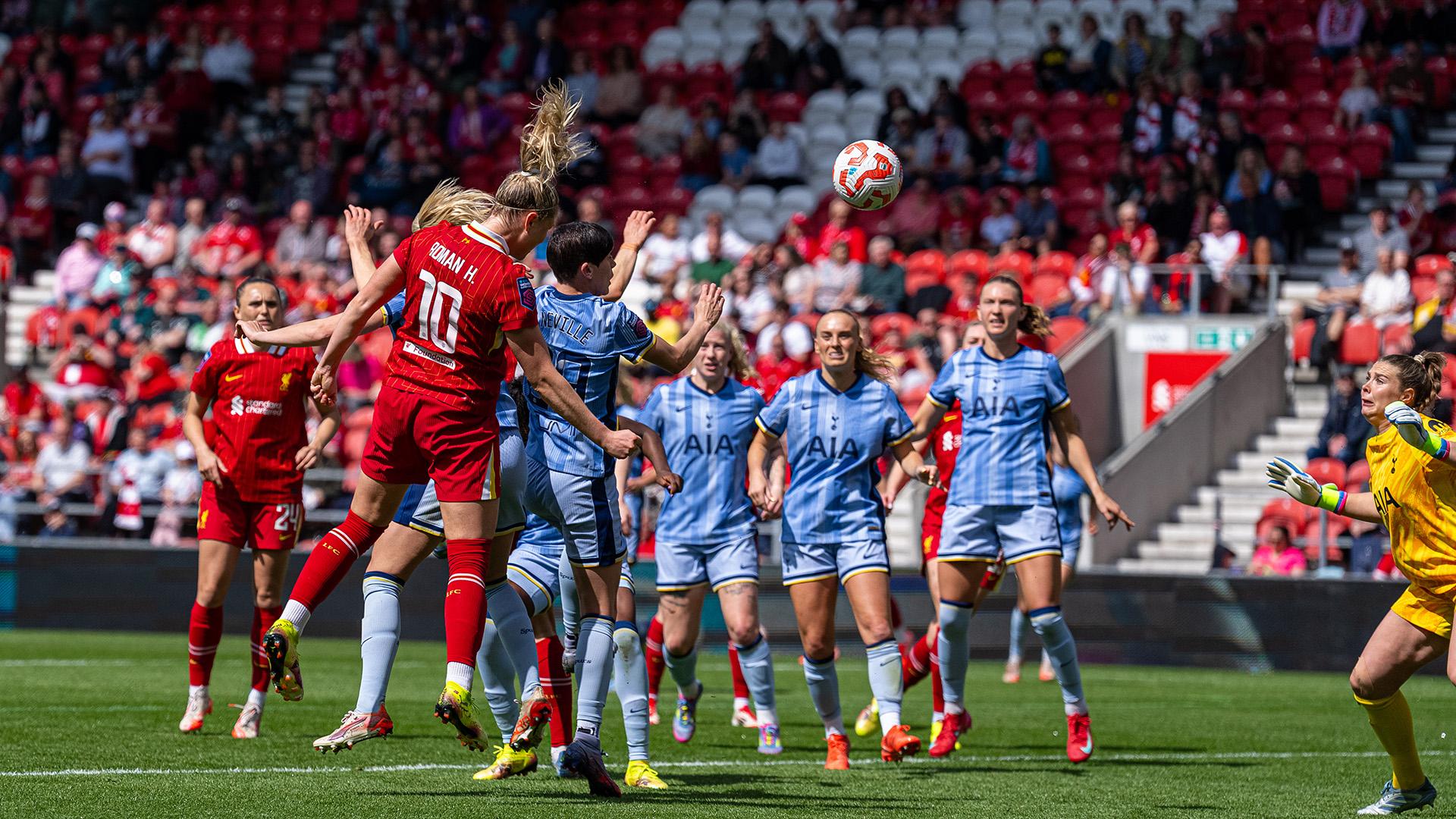 Roman Haug scores twice as Liverpool draw with Spurs in WSL