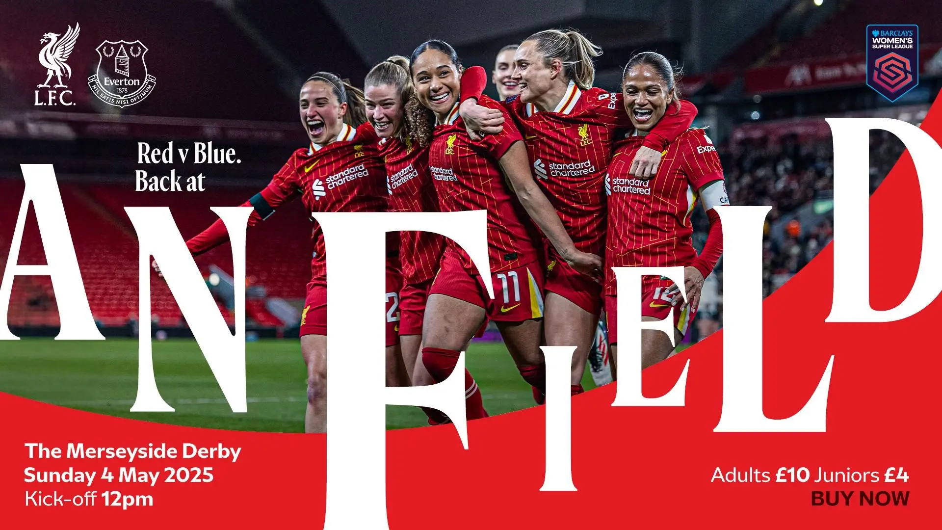 Book online: Get your tickets for Sunday's WSL Merseyside derby at Anfield