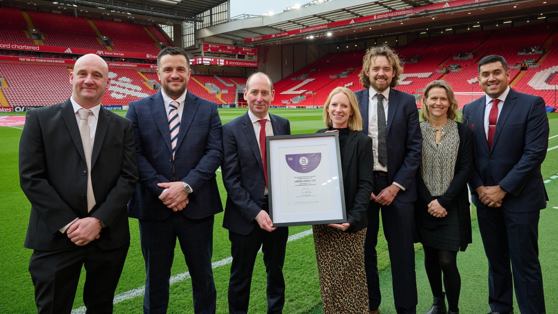 LFC becomes first football club to receive global recognition for food sustainability