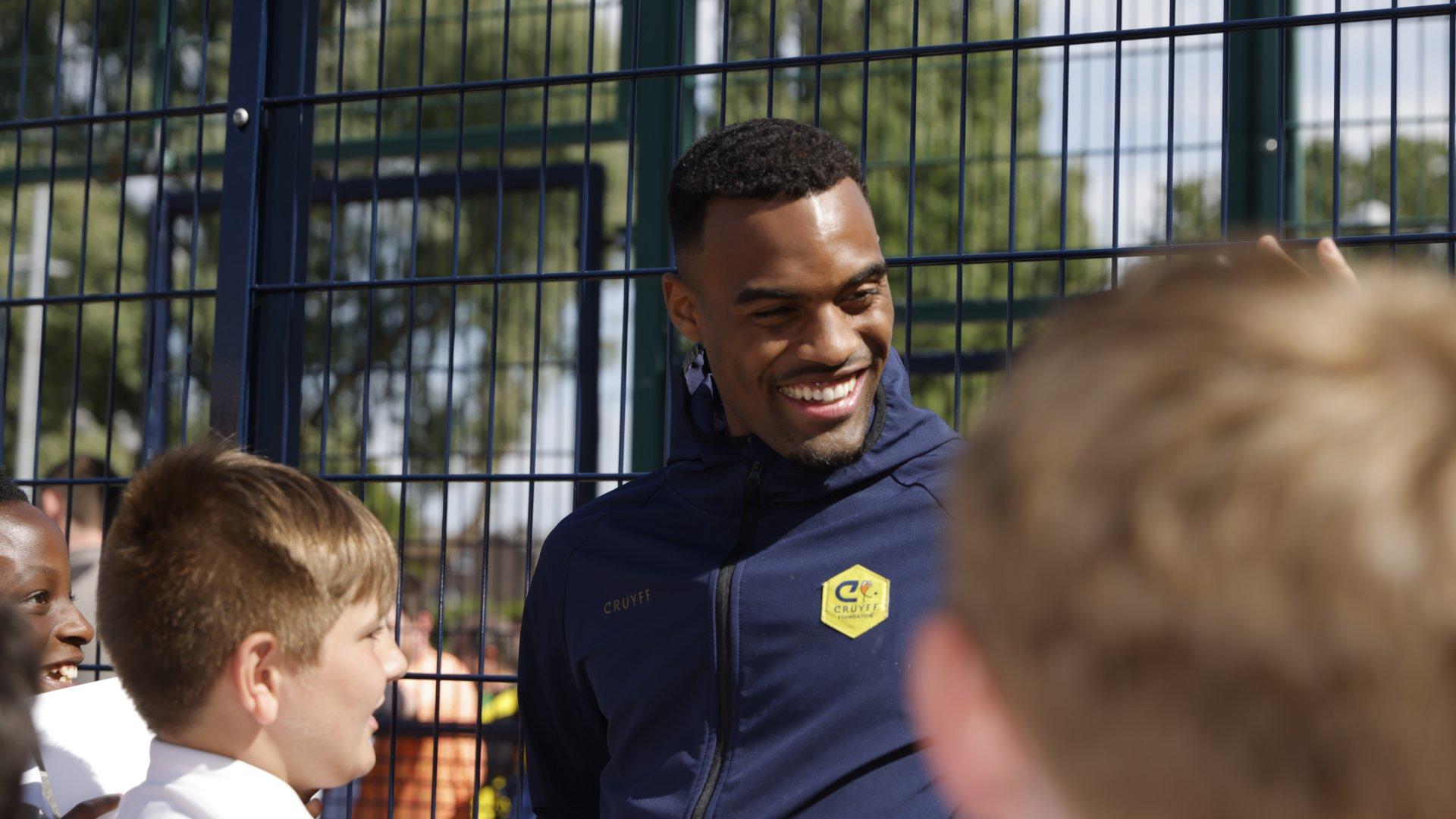 Liverpool midfielder opens Cruyff Court Ryan Gravenberch in Anfield