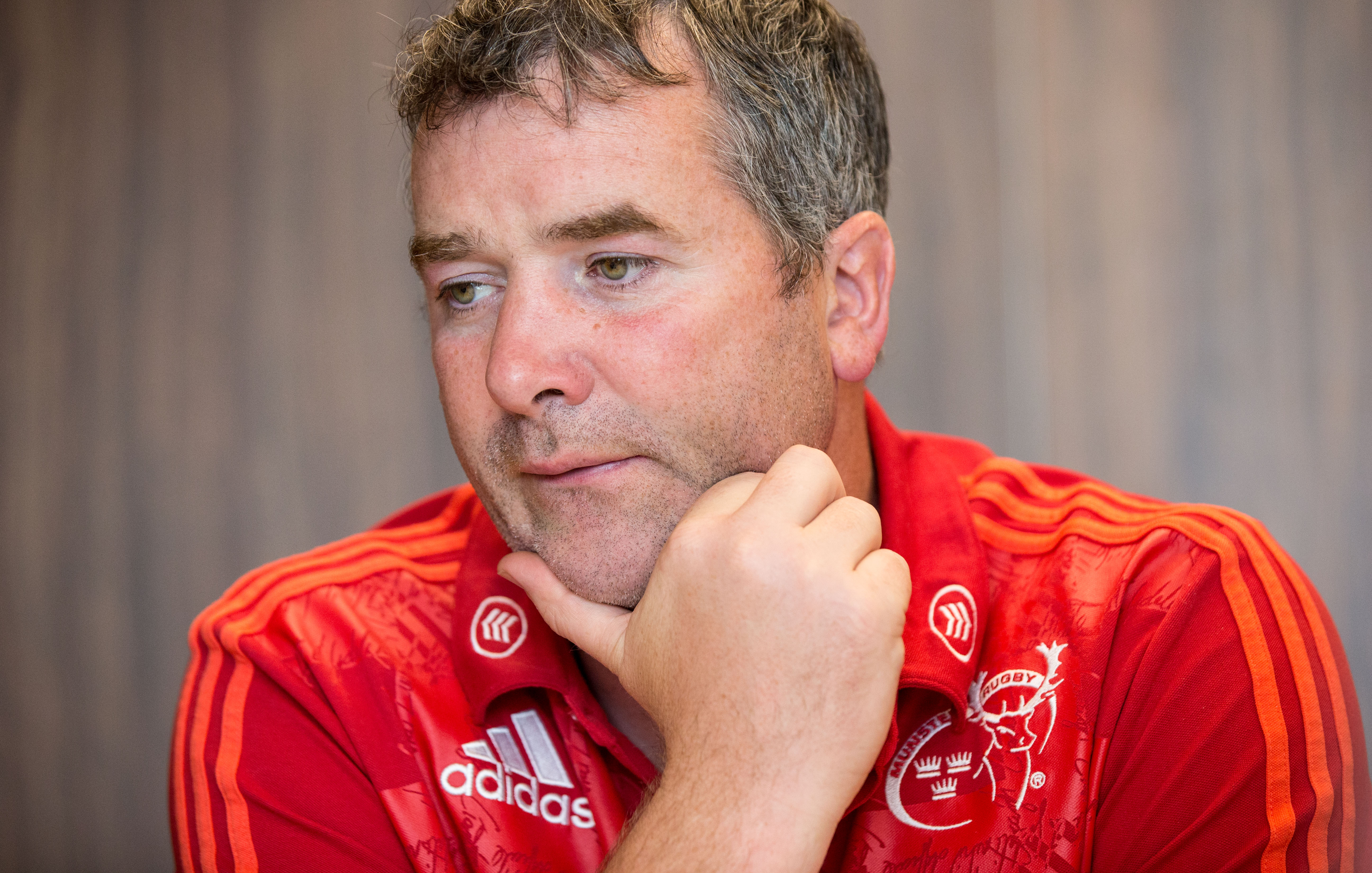 Anthony Foley during a European Rugby press conference in 2015.