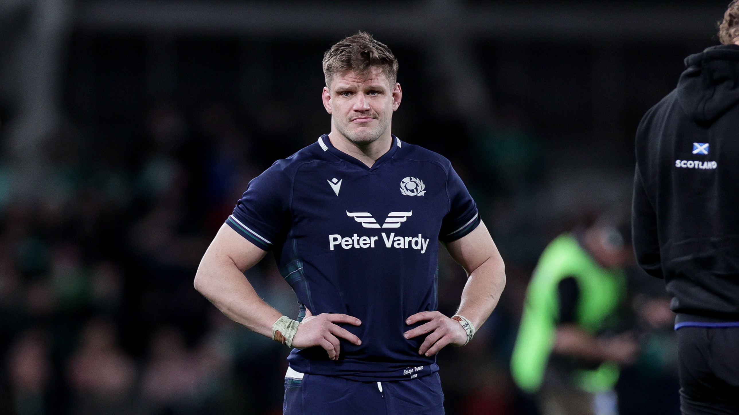 Scotland’s George Turner after the 2024 Guinness Six Nations Championship Round 5 match against Ireland in the Aviva Stadium