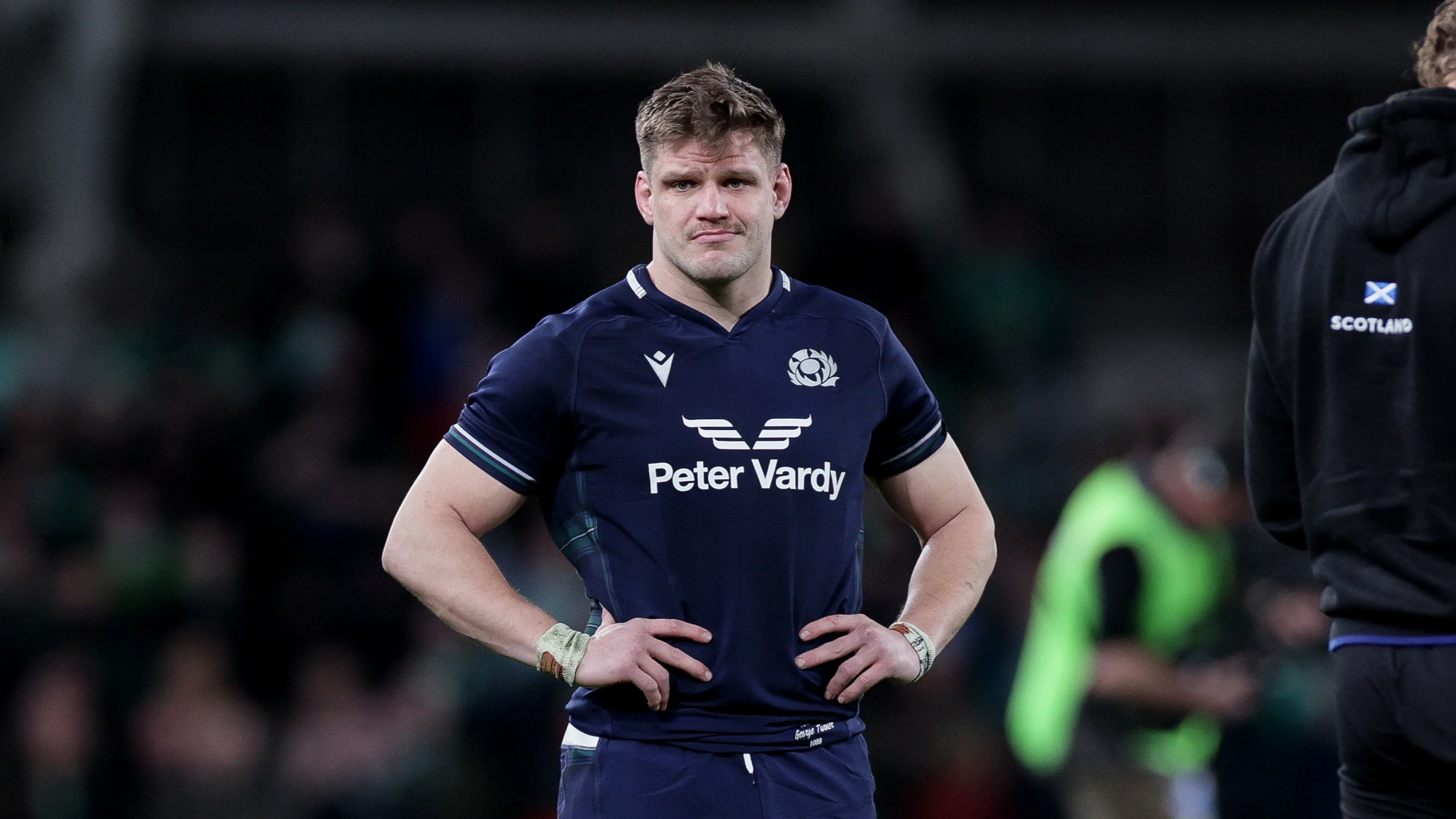 Scotland’s George Turner after the 2024 Guinness Six Nations Championship Round 5 match against Ireland in the Aviva Stadium