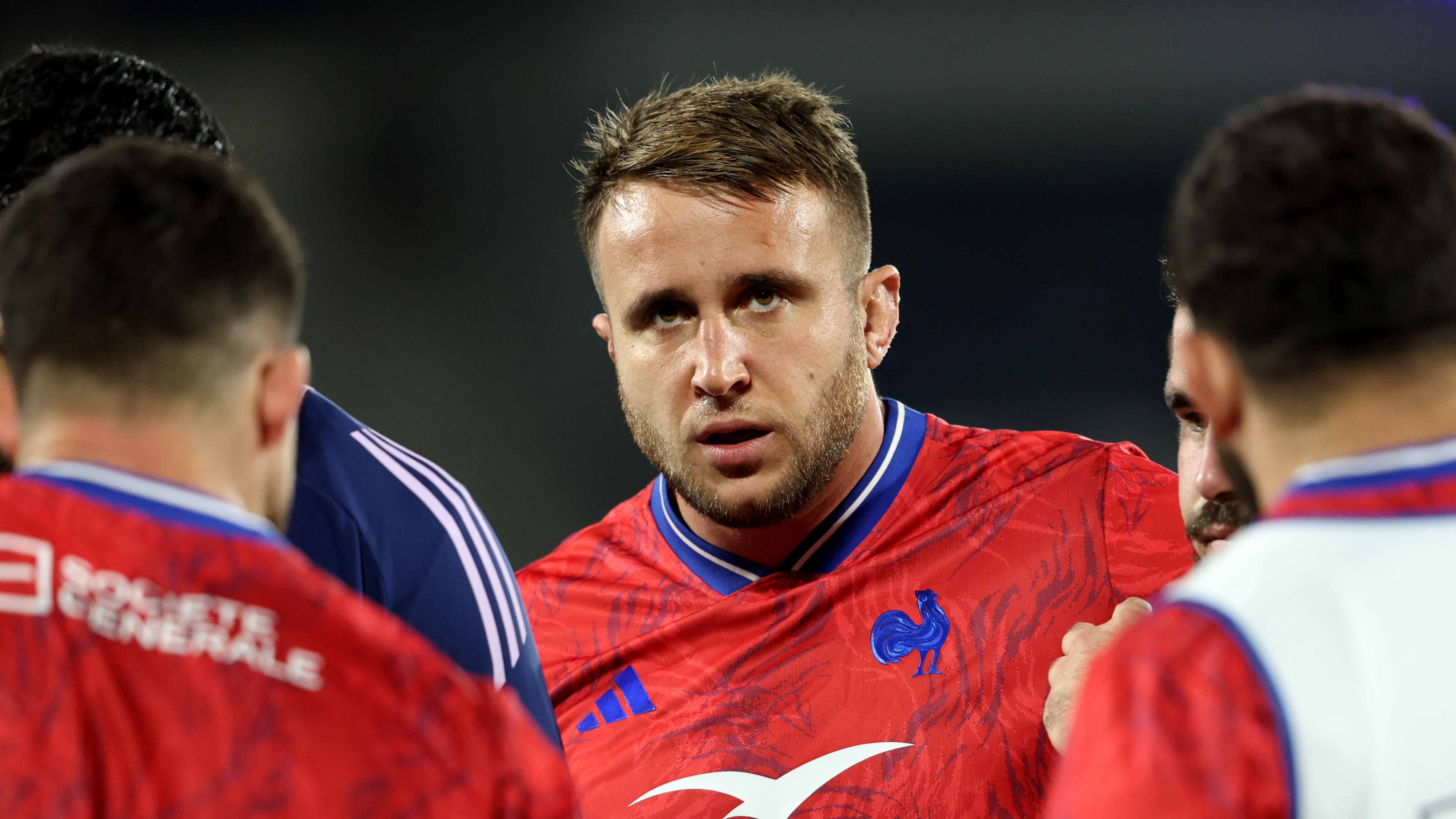 France's Anthony Jelonch during the warm up ahead of the 2025 Quilter Nations Series game against Fiji.