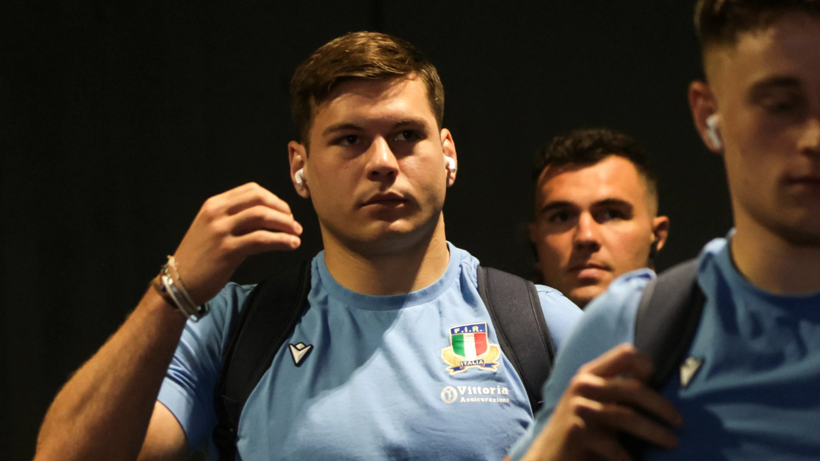 Manuel Zuliani arrives at the Stadio Olimpico ahead of a 2025 Championship match.