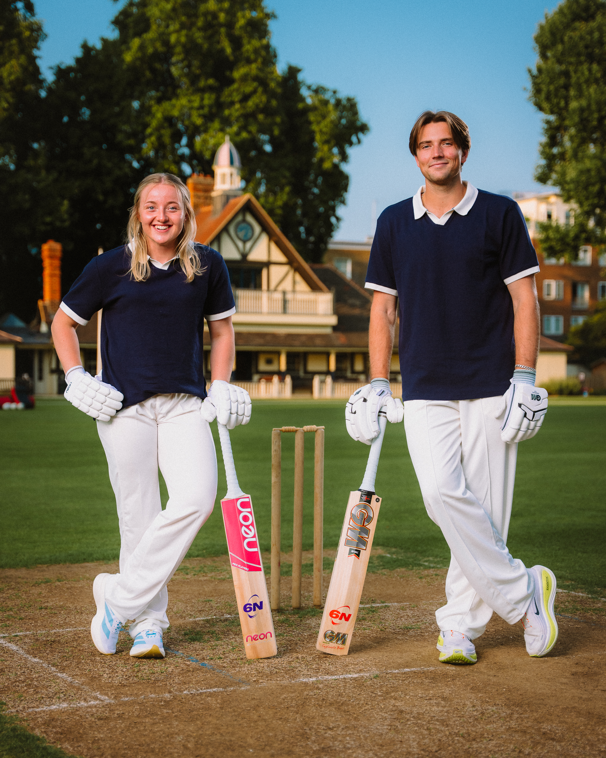 England Cricketers James Coles and Charis Pavely
