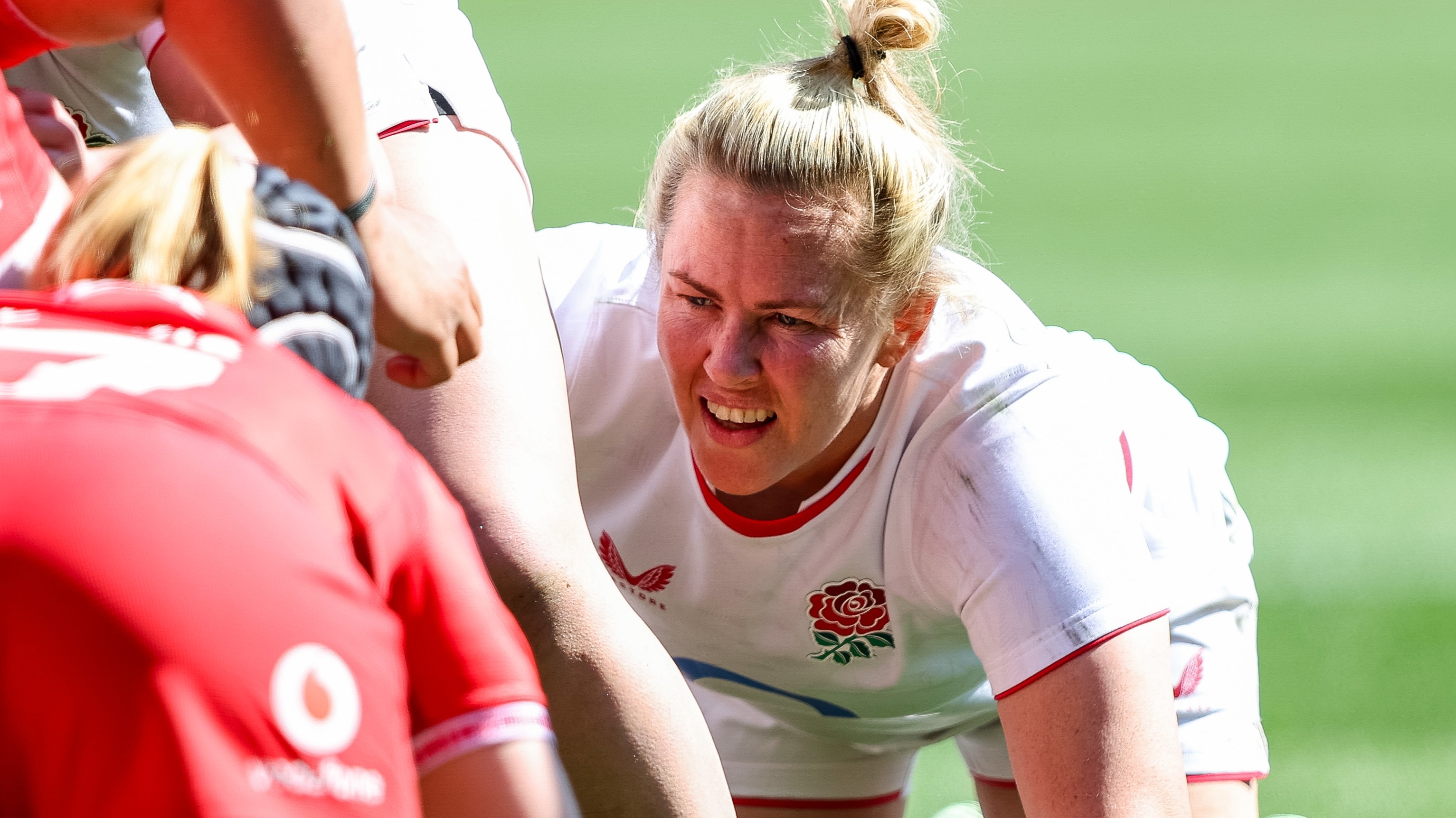 England's Marlie Packer packs down for a scrum during the 2026 Guinness Women's Six Nations Championship Round 3 game against Wales in Ashton Gate Stadium, Bristol.