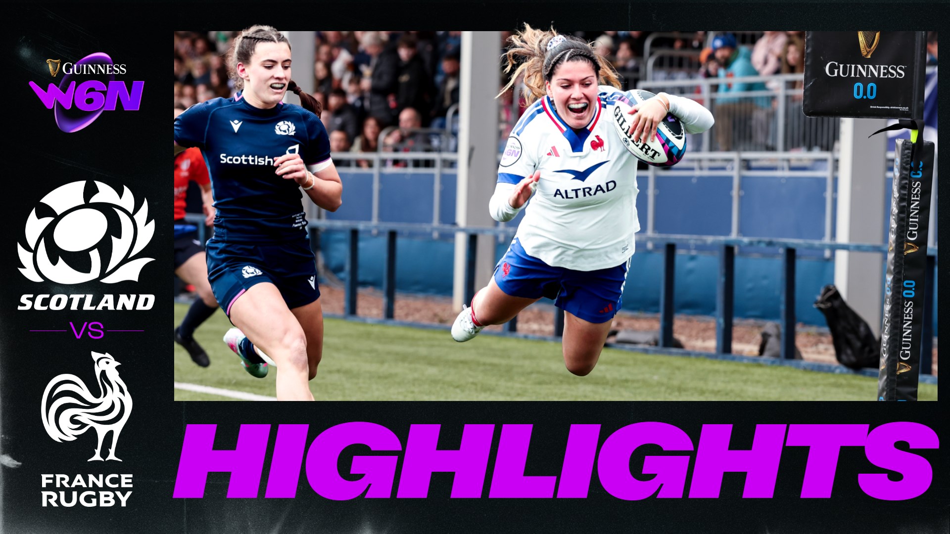 HIGHLIGHTS | Scotland v France | Scotland secure a bonus point but can't stop France running rampant!