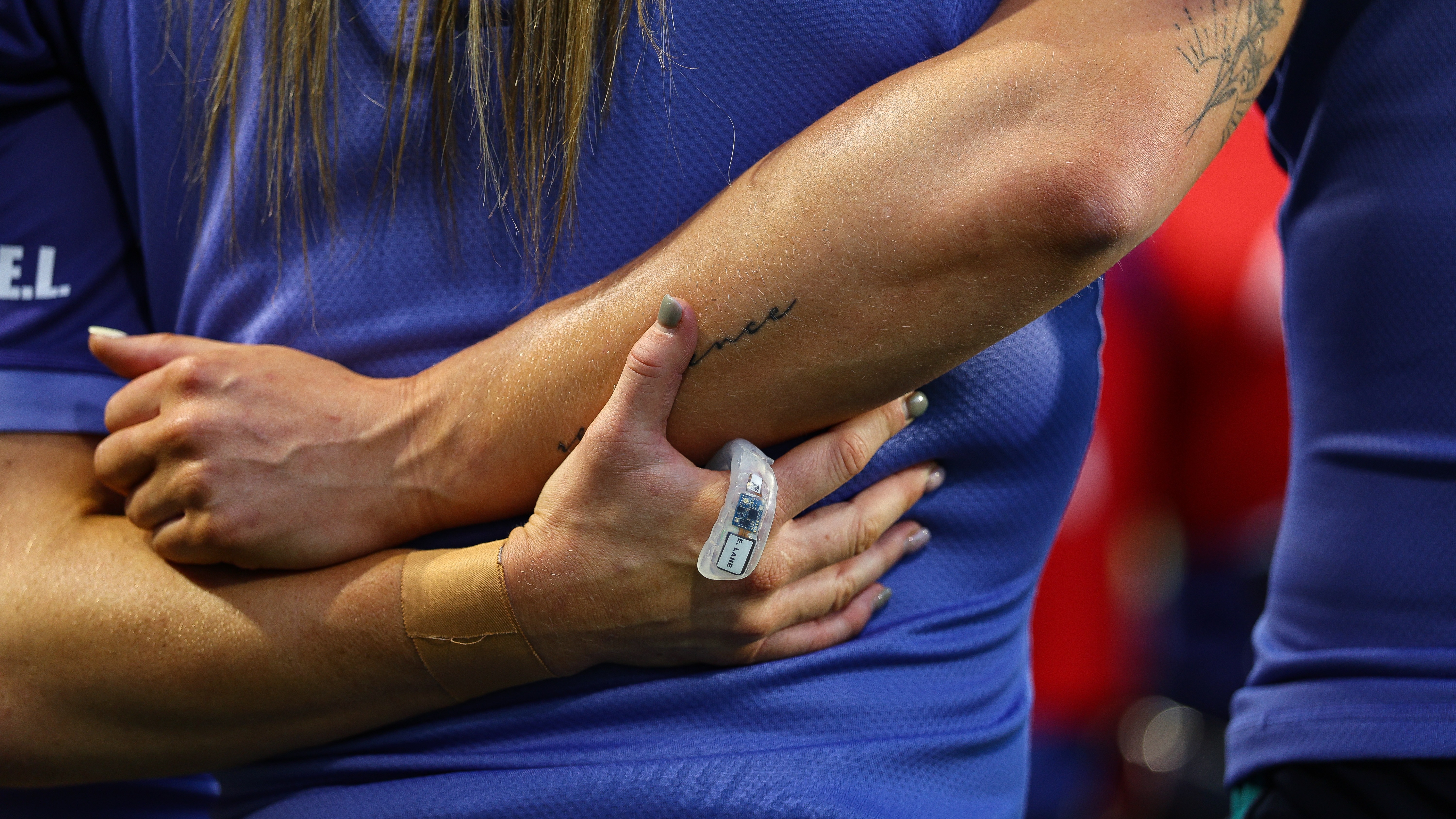 A view of Emily Lanes mouthguard ahead of the 2026 Guinness Women's Six Nations Championship Round 3 game between France and Ireland in Parc des Sports Marcel Michelin, Clermont-Ferrand