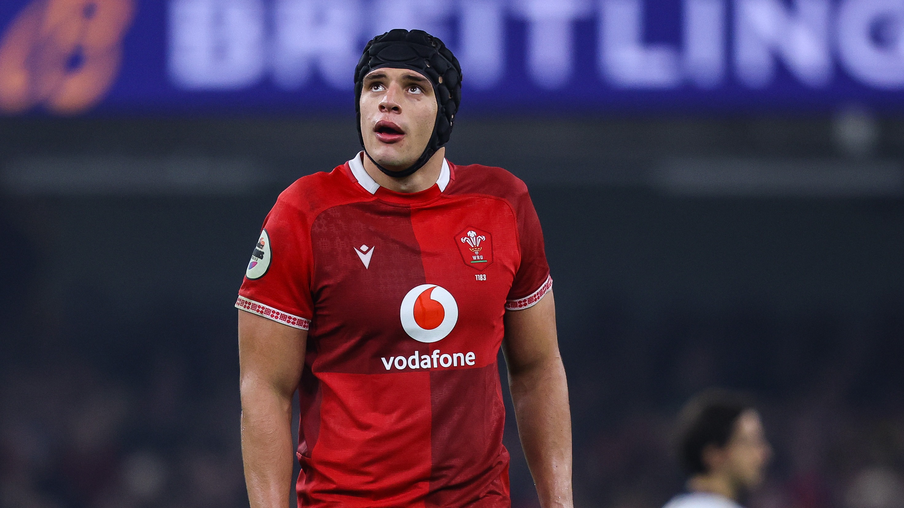 Dafydd Jenkins looks up into the Principality Stadium stands during the 2025 Quilter Nations Series.