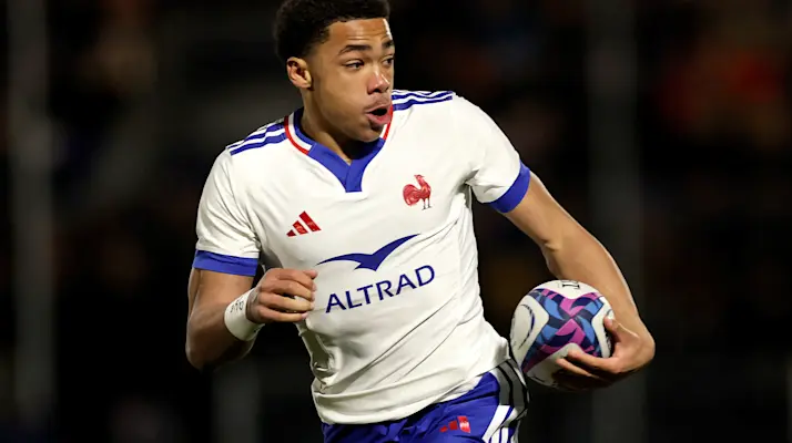 France's Joachim Senga Kouo Gilbert during the 2026 Under 20 Six Nations Championship Round 4 game between Scotland and France in Hive Stadium, Edinburgh